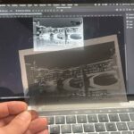 Preparing a Ponte Vecchio acetate negative in Photoshop during the cyanotype technique Florence session