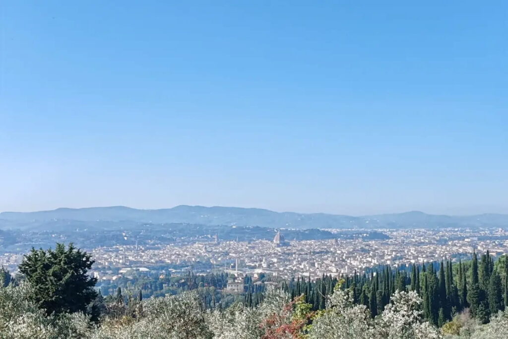 Panoramic view of Florence with the Duomo visible from the Fiesole hills, seen on the e-bike tour from Florence